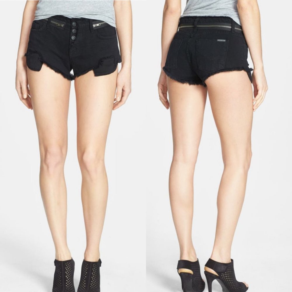 HUDSON JEANS Rebel Black Denim Shorts - Size 25
